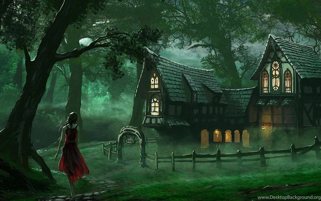 Spooky House Fantasy Forest Wallpapers HD Download