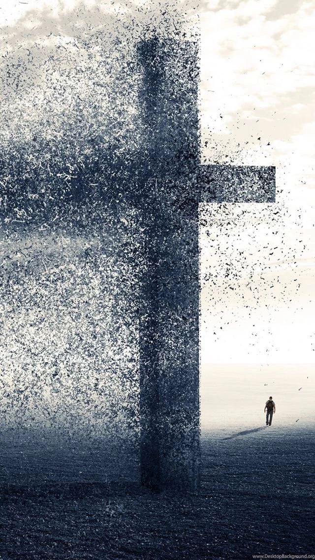 A Cross Being Blow Away iPhone 5 Wallpapers (640x1136)