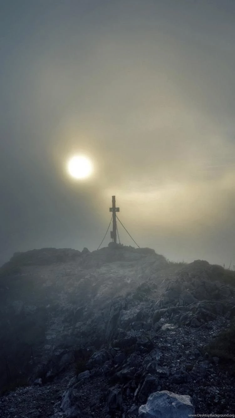 Mountains Landscapes Cross Fog Mist Sunlight Wallpapers