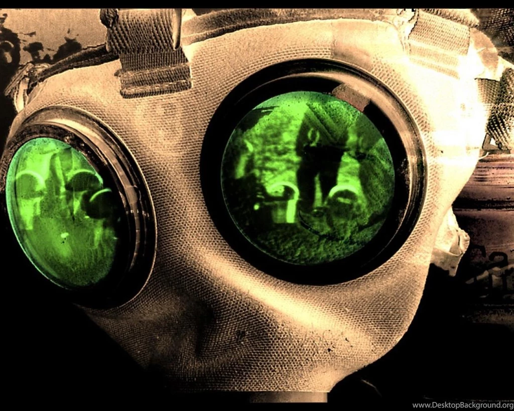 Gas Mask Neon Glow Hd Wallpapers (