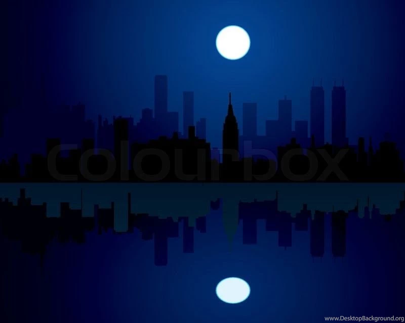 Vector City At Night Backgrounds
