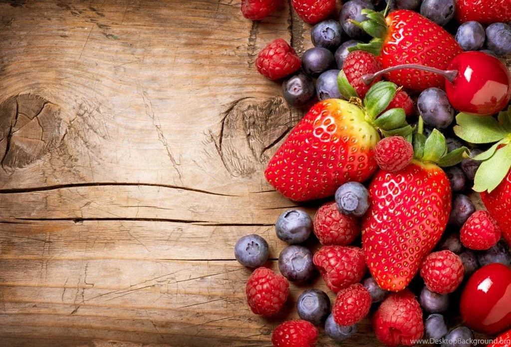 Berries On Wooden Backgrounds (