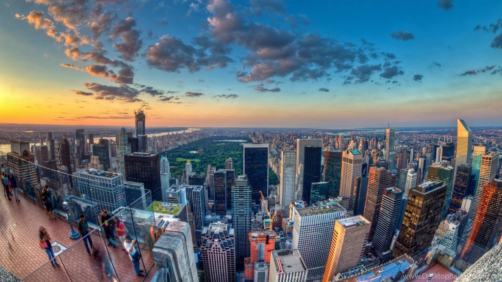 Other: Superb View New York City Skyscraper Hdr Sunset Clouds ...