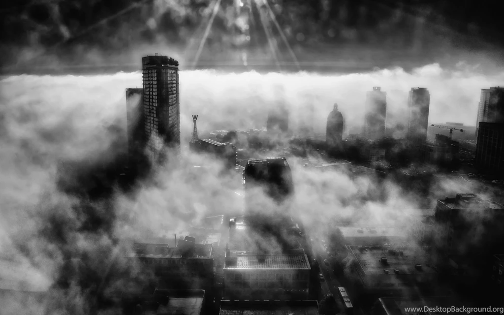 Vancouver Buildings Skyscrapers B W Fog Wallpapers