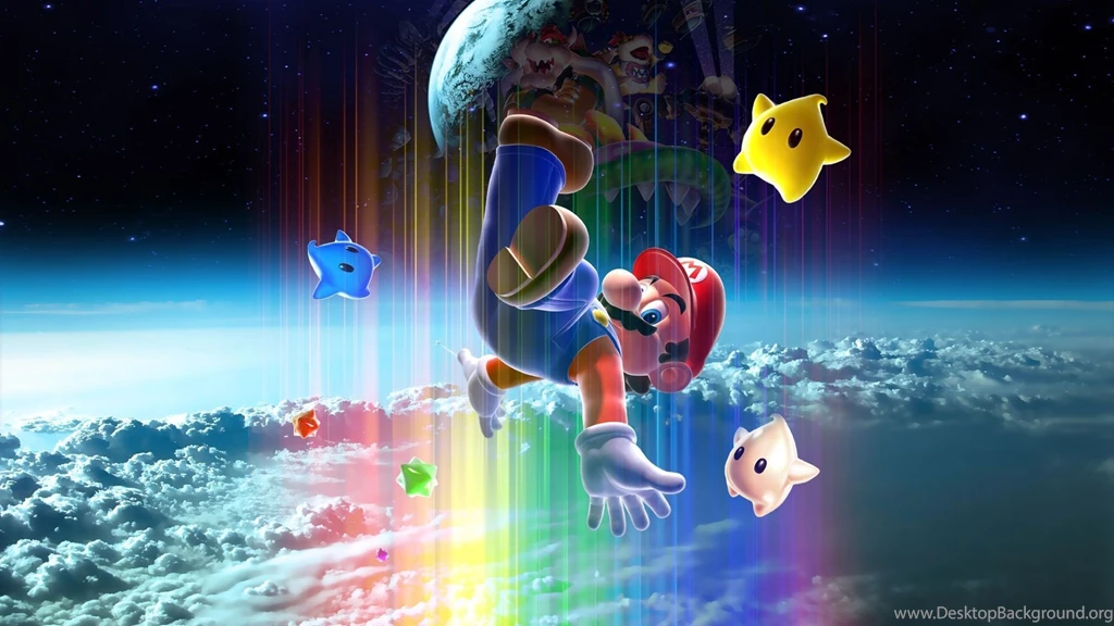 Download Wallpapers 1920x1080 Mario, Earth, Jump, Space Full HD ...