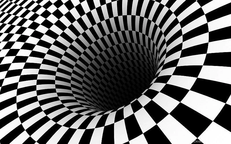 Black Hole Checkered Vortex Optical Illusions Wallpapers Free ...