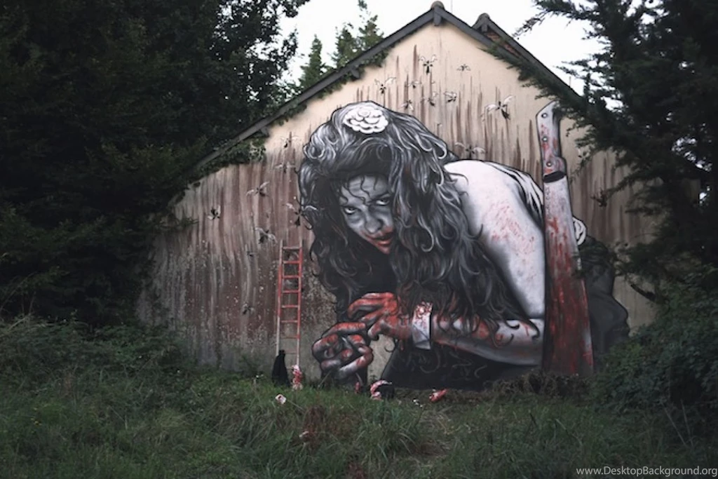 3D Optical Illusion Street Art Witch