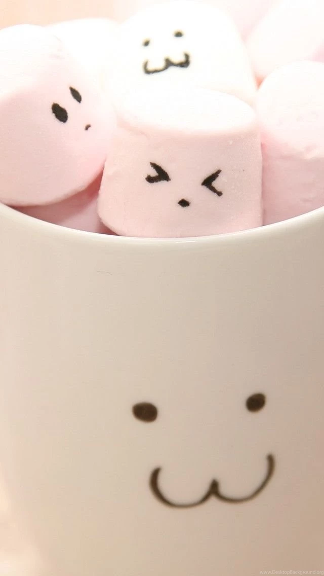 Cute Marshmallow In Cups iPhone 5s Wallpapers Download
