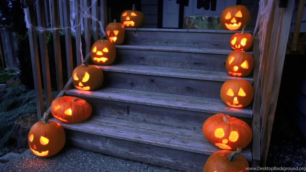 Download Wallpapers 1920x1080 Halloween, Holiday, Pumpkin, Stairs ...