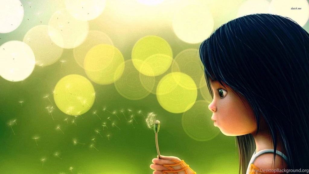 Little Girl With A Dandelion Wallpapers Digital Art Wallpapers ...