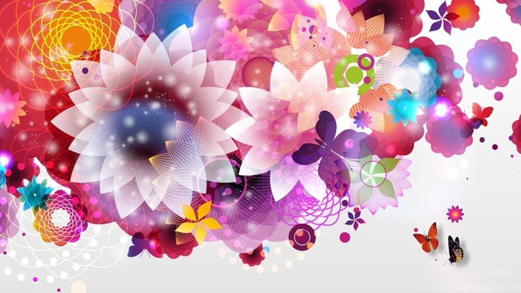 Bright Abstract Flowers Wallpapers