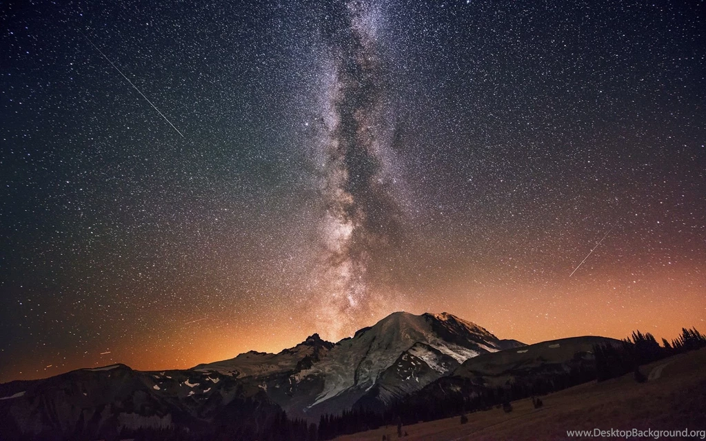 Mountains Night Sky Stars HD Wallpapers