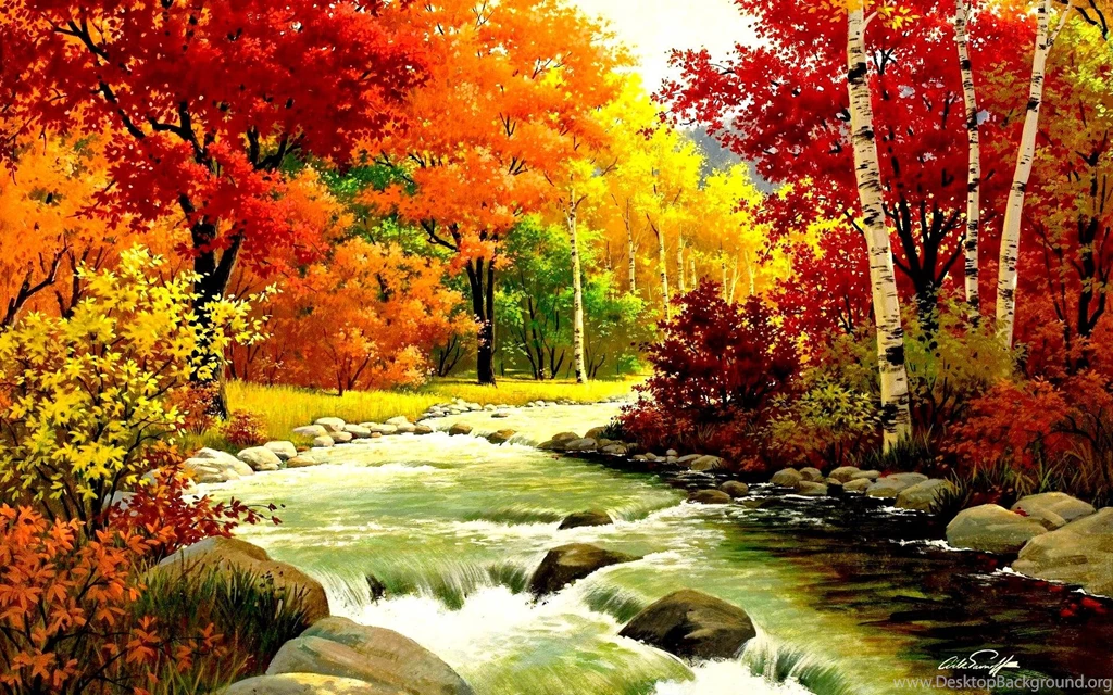 Autumn River Wallpapers High Resolution