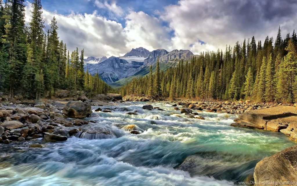 Blue Waters Of Fast River Wallpapers