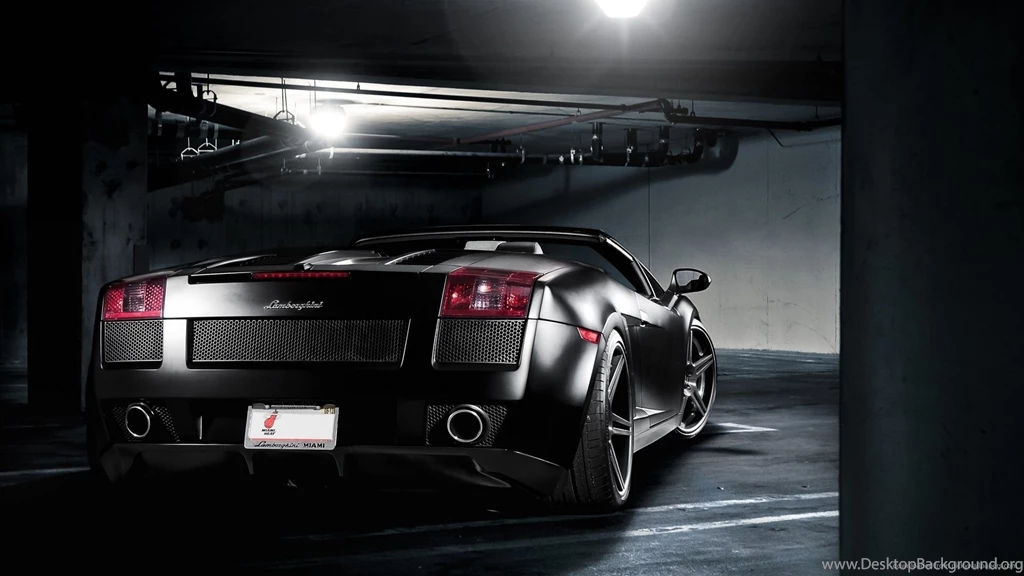 Black Lamborghini Miami Rear View Wallpapers For HTC HD2