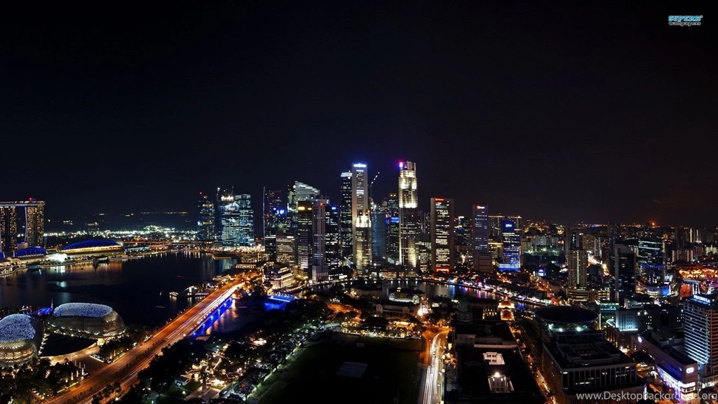 Skyscrapers: Singapore Night Bay Lights Skyscrapers City Wallpapers ...
