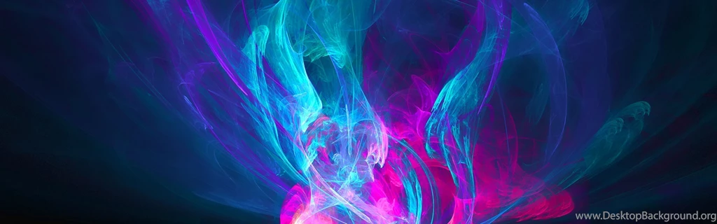 Download Wallpapers 3840x1200 Abstraction, Light, Pink, Blue ...