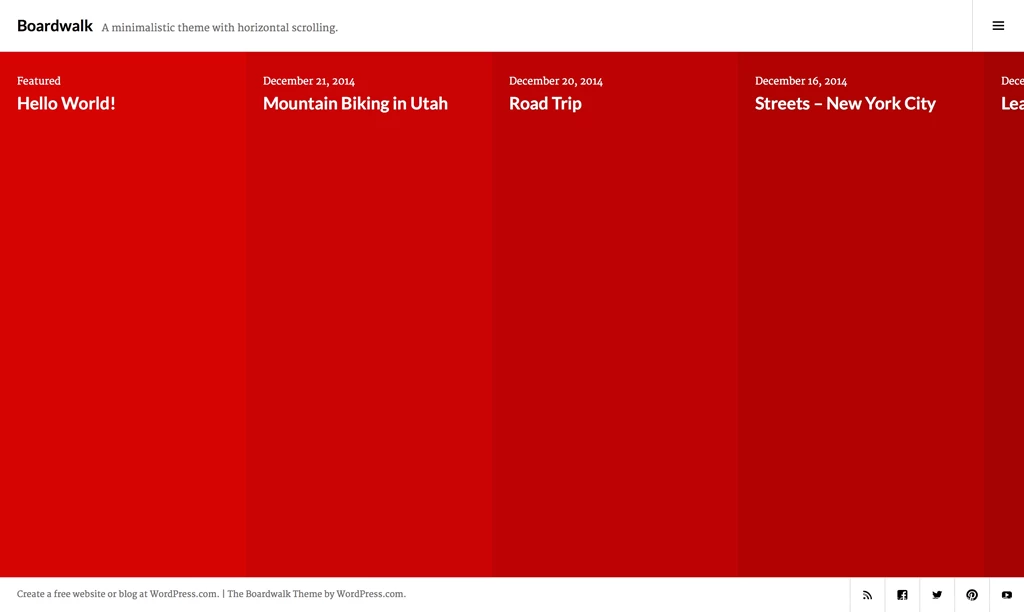 Boardwalk: White And Red — WordPress Themes At WordPress.com