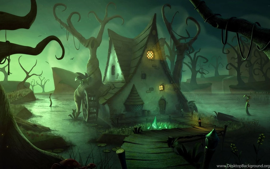 Dark Green Swamp And House Wallpapers Free Wide HD Wallpapers