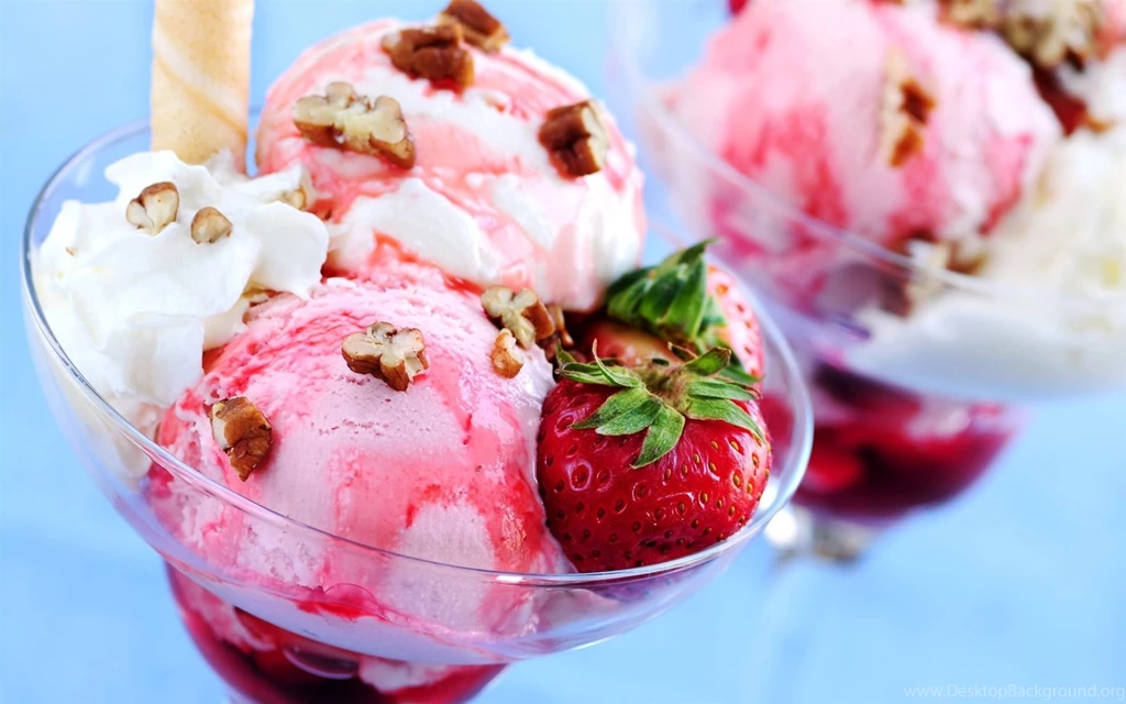 Strawberry Ice Cream Dessert Wallpapers