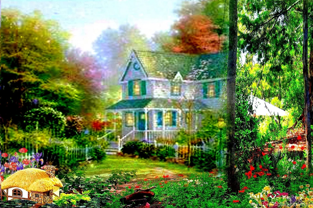 Spring Garden House Desktop Backgrounds Wallpapers HD Free 513763 ...