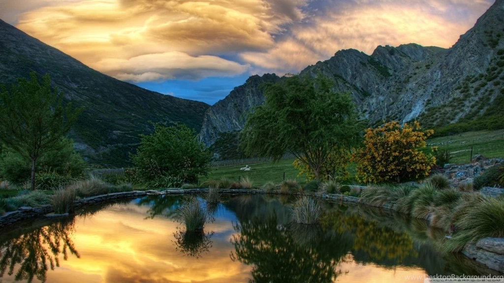 Pond Gibbston, New Zealand HD Desktop Wallpapers : High ...