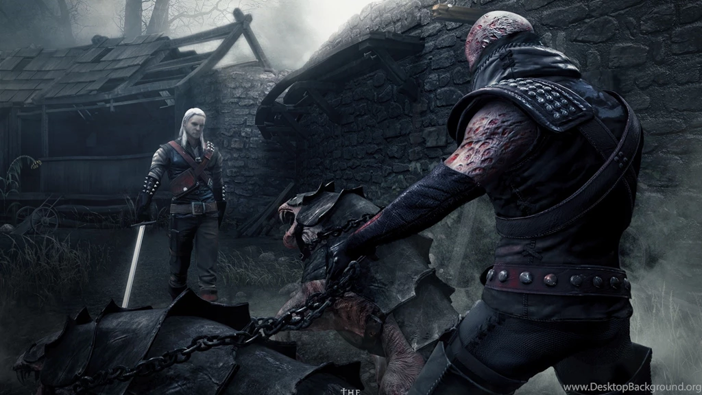 Download Wallpapers 3840x2160 The Witcher, Warrior, Dogs, Wall 4K ...