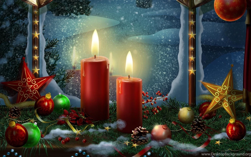 Red Advent Candles And Baubles Wallpapers 27655