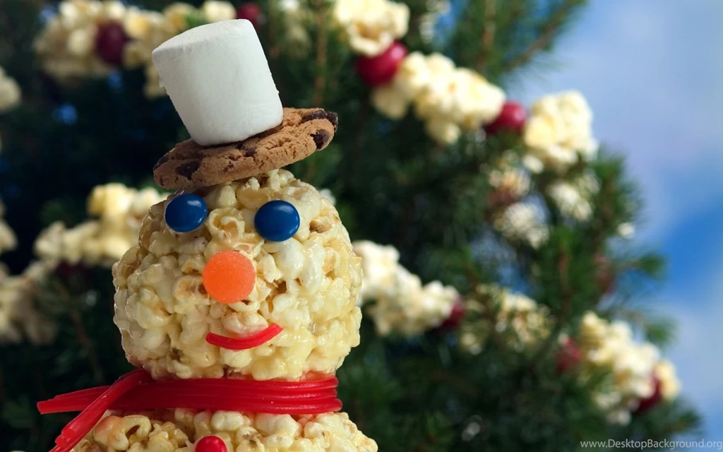 Snowman Built From Sweets Wallpapers 24246