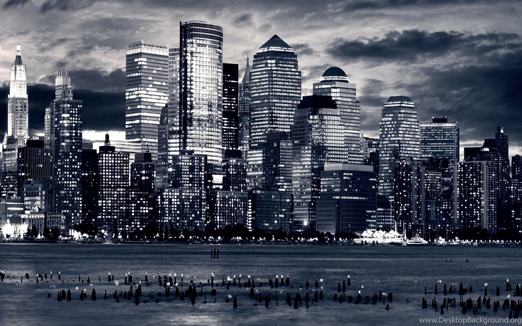 Chicago Skyline Black And White   Wallpaper.