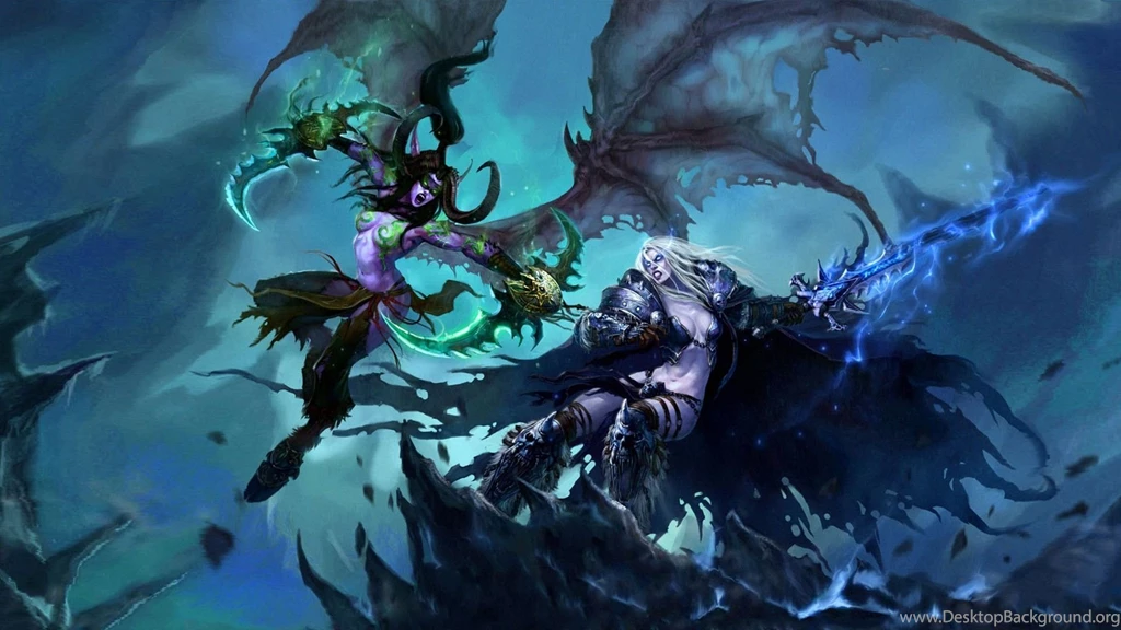 Illidan Vs Sylvanas World Of Warcraft Wallpapers Free Wide HD ...