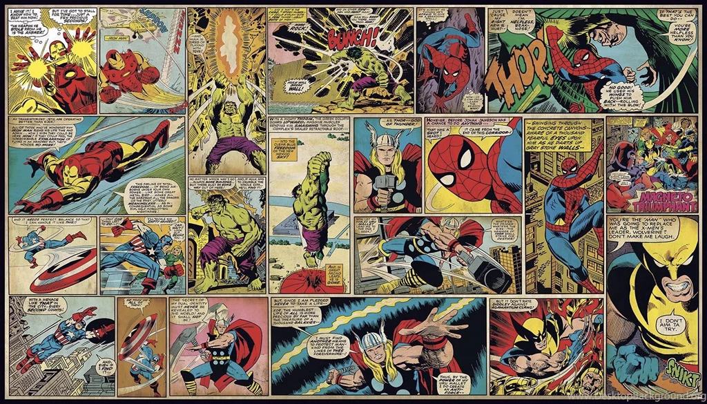 JL1290MMarvel Classics Comic Panel Pre Pasted XL Wallpapers Mural