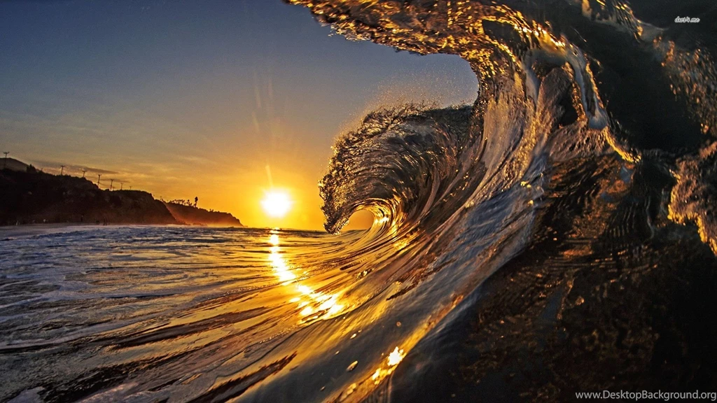 Wave In The Sunset Wallpapers Beach Wallpapers