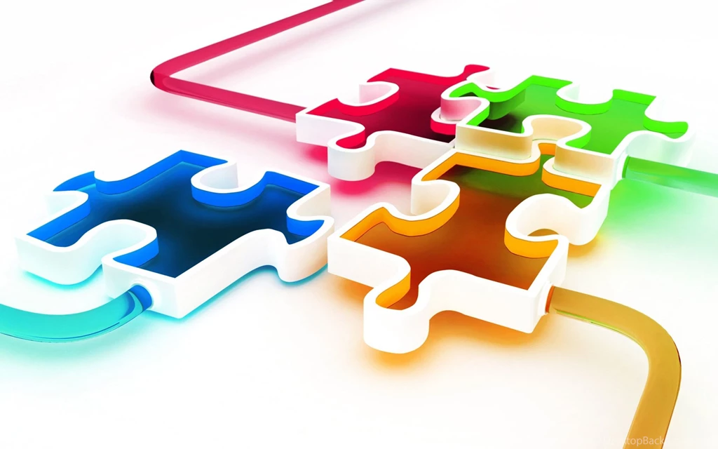 Multicolor, Digital Art, Jigsaw, 3D, White Background, Puzzle ...
