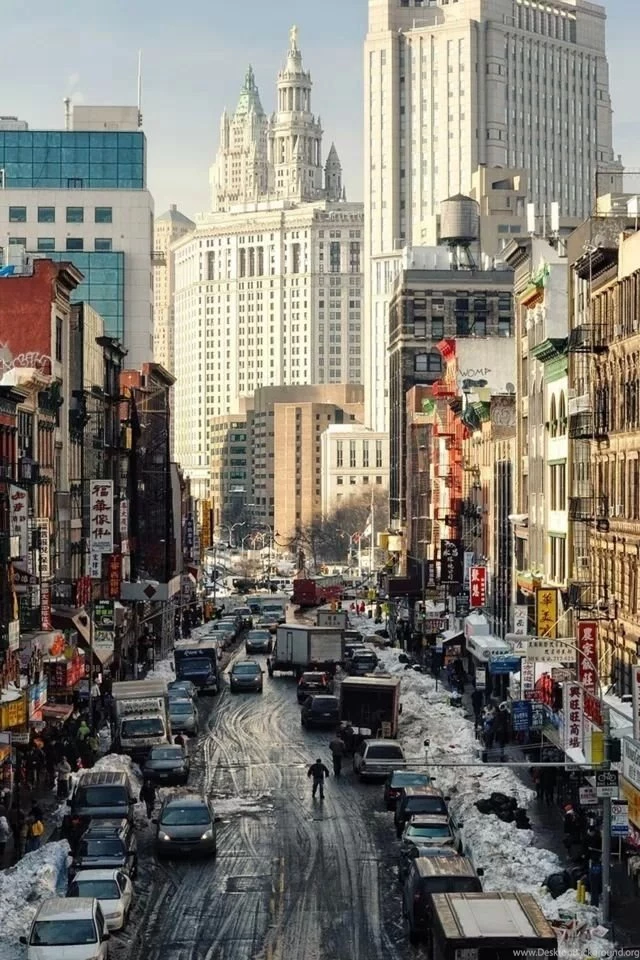 City Winter Morning iPhone 4s Wallpapers Download