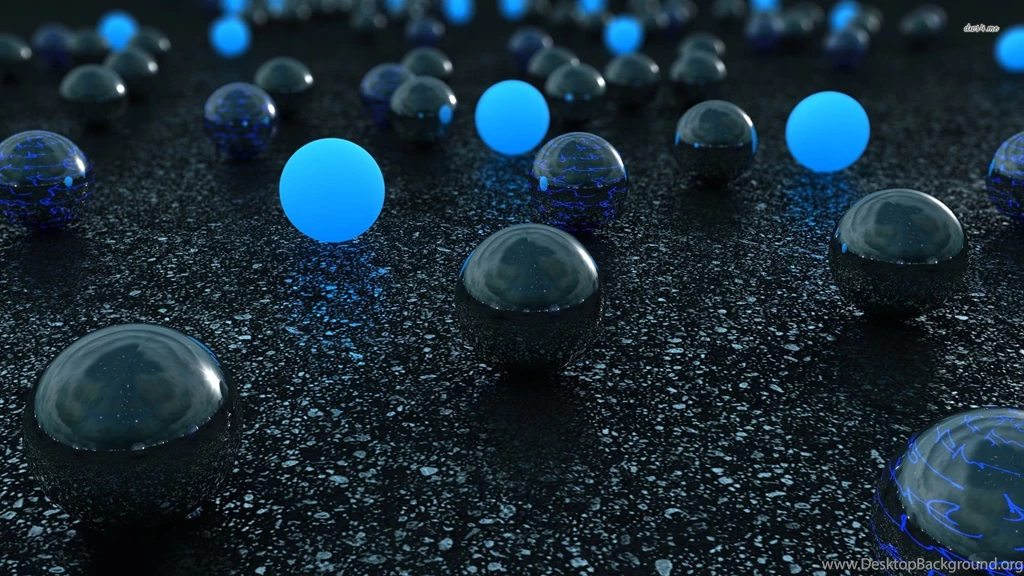 Blue And Black Spheres Wallpapers   3D Wallpapers