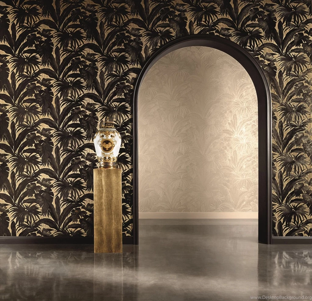 Wallpapers Versace Nature Anthracite Gold 96240 1 Wallpapers ...