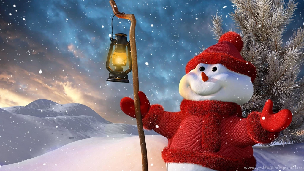Download Wallpapers 2560x1440 New Year, Christmas, Snowman, Lamp ...