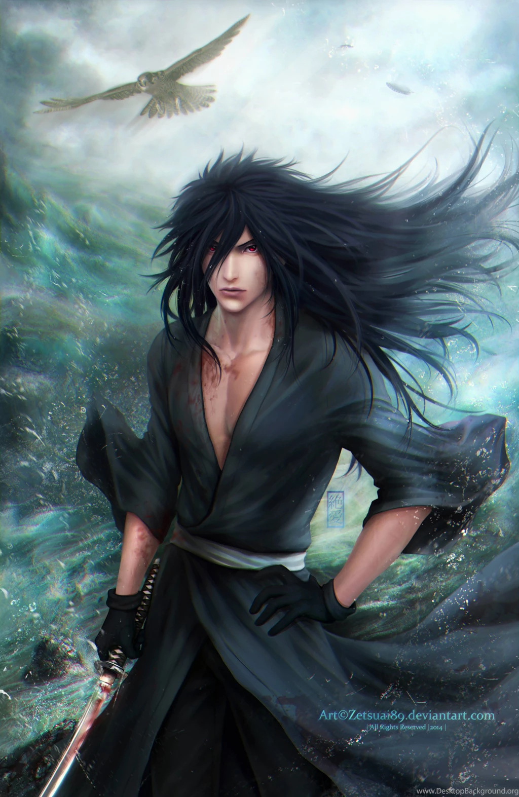 Anime Series Naruto Uchiha Madara Long Hair Single Character ...