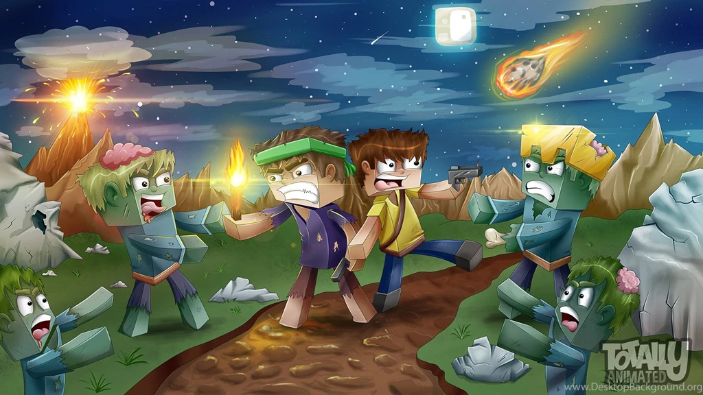 Minecraft Backgrounds   Zombie Invasion By Totallyanimated On ...