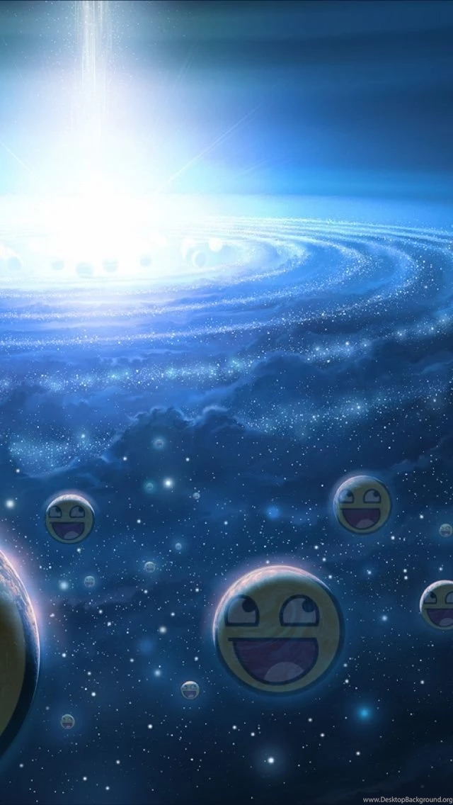 Awesome Smiley Galaxy iPhone 5 Wallpapers