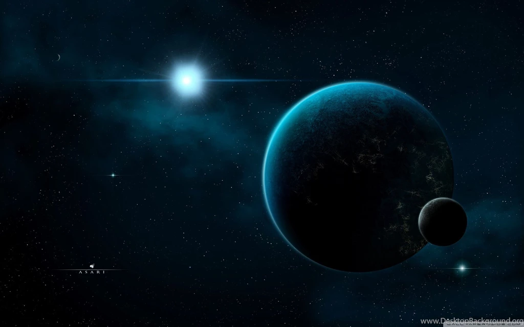 Planet And Moon In Space Wallpapers 2560x1600