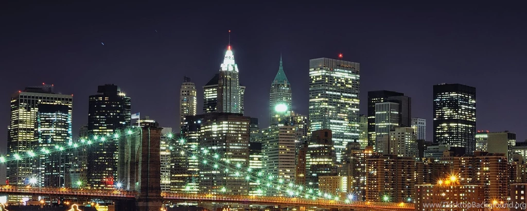 Download Wallpapers 2560x1024 New York, Brooklyn, Bridge, Night ...