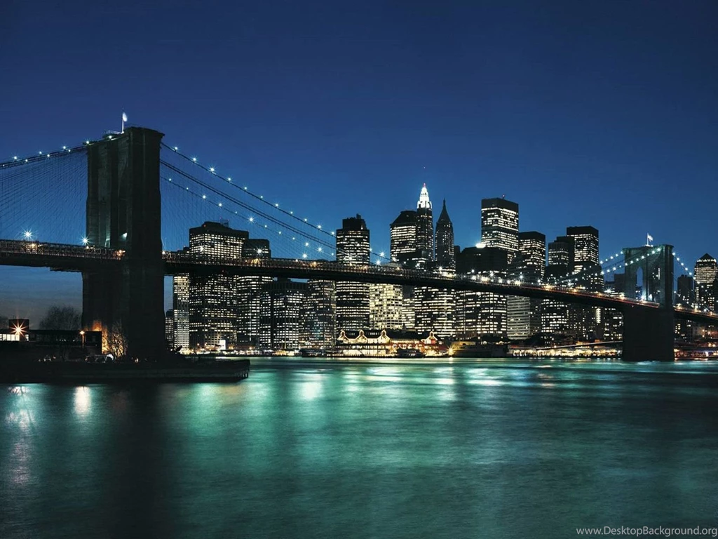New York Brooklyn Bridge At Night Wallpaper.jpg