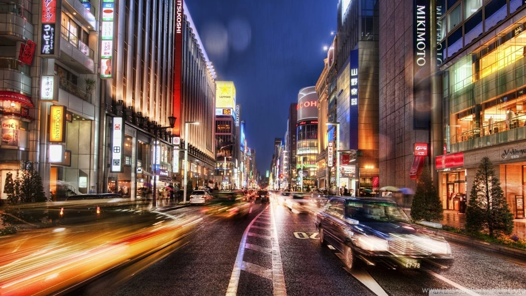 Tokyo Street Light Backgrounds Wide