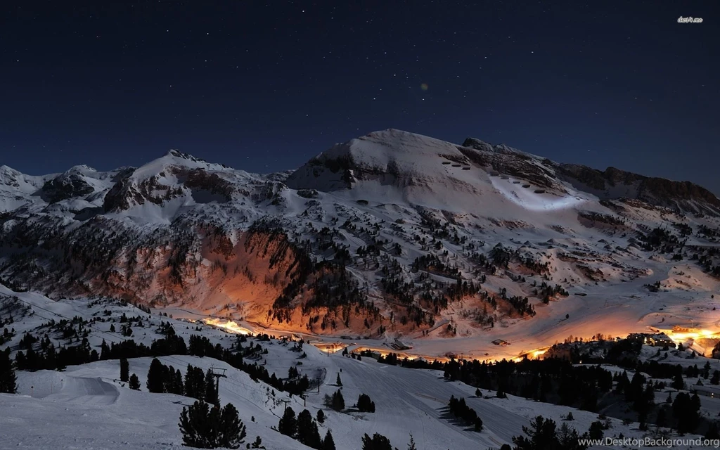 Ski Slopes At Night Wallpapers Nature Wallpapers