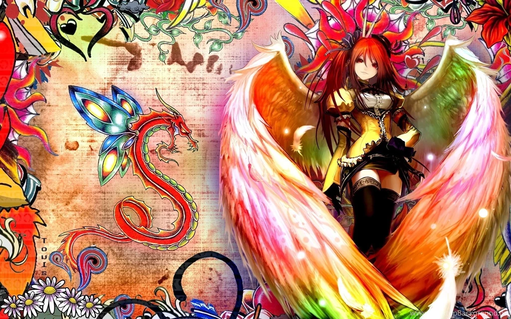 1920x1200 Winged Anime Girl Wallpapers