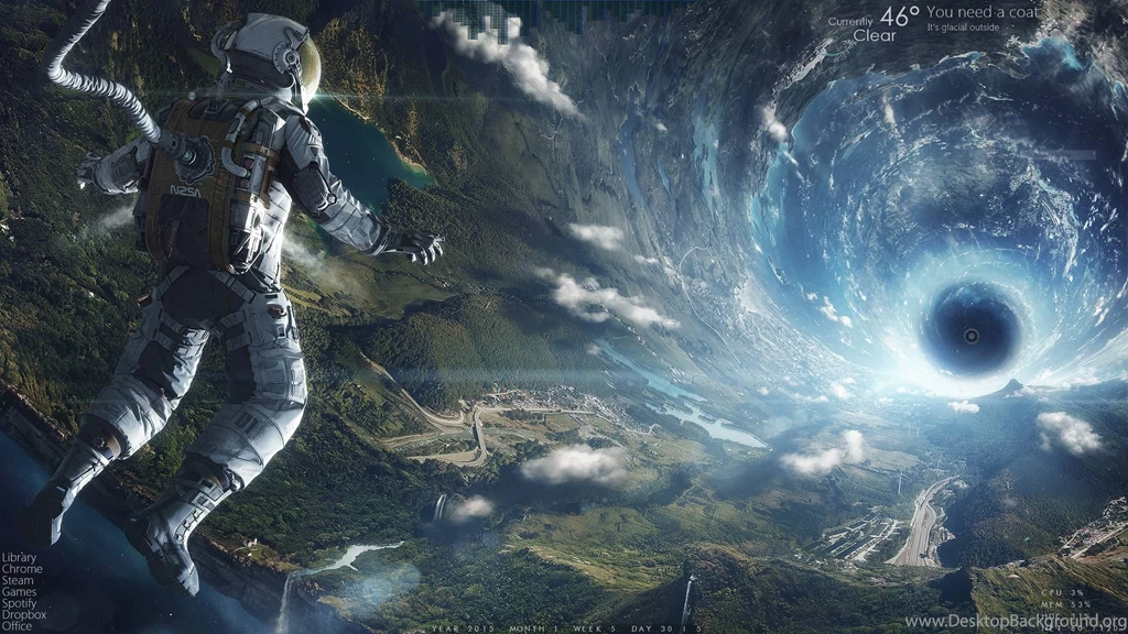 Spaceman... First Shot At Rainmeter (1440p) : Rainmeter