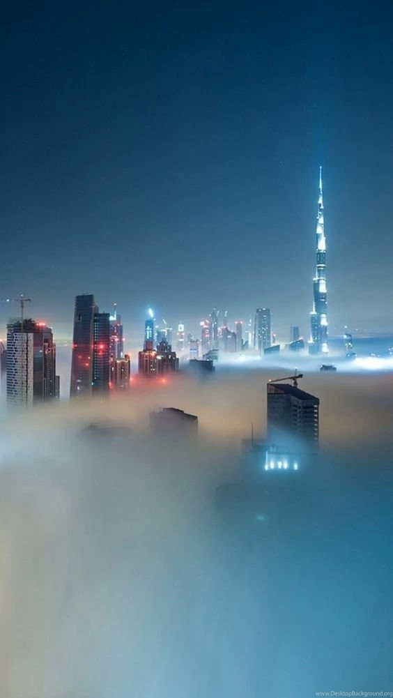 Dubai Skyline Covered In Fog
