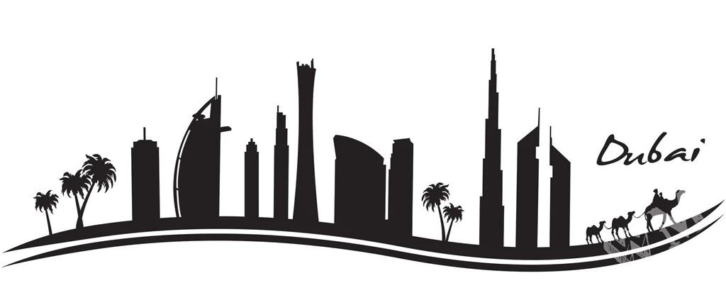 Dubai Skyline City Wall Decal